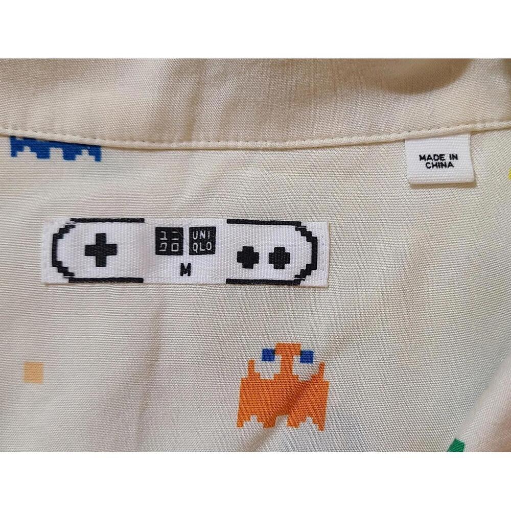 Pac Man Bandai Namco Uniqlo Shirt Mens Sz Medium Short Sleeve Collaboration EUC - Picture 5 of 6